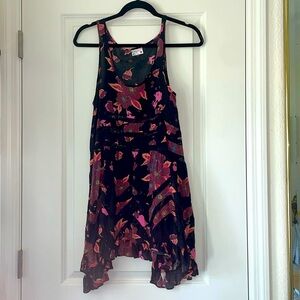 Free People Trapeze Voile And Lace Slip in Carbon (Black) Size: S